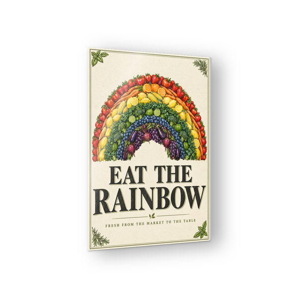 Eat The Rainbow kitchen inspiration acrylic wall sign