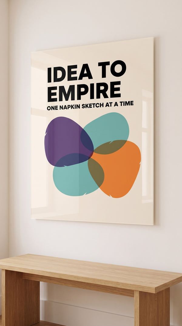 Idea To Empire acrylic sign