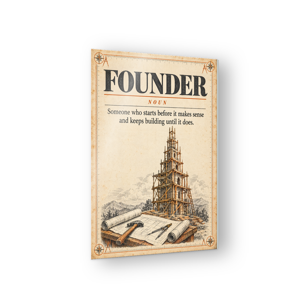 Founder definition entrepreneur acrylic wall sign