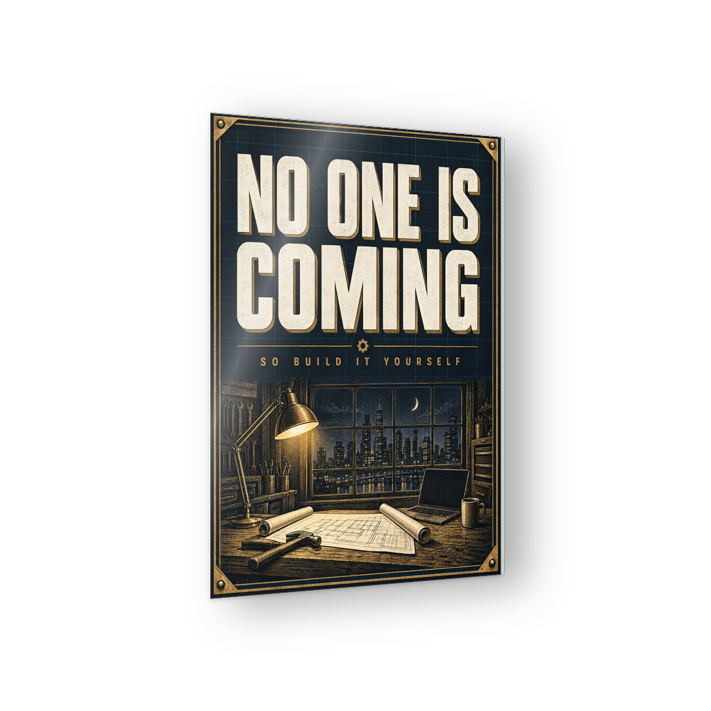 No One Is Coming entrepreneur acrylic wall sign