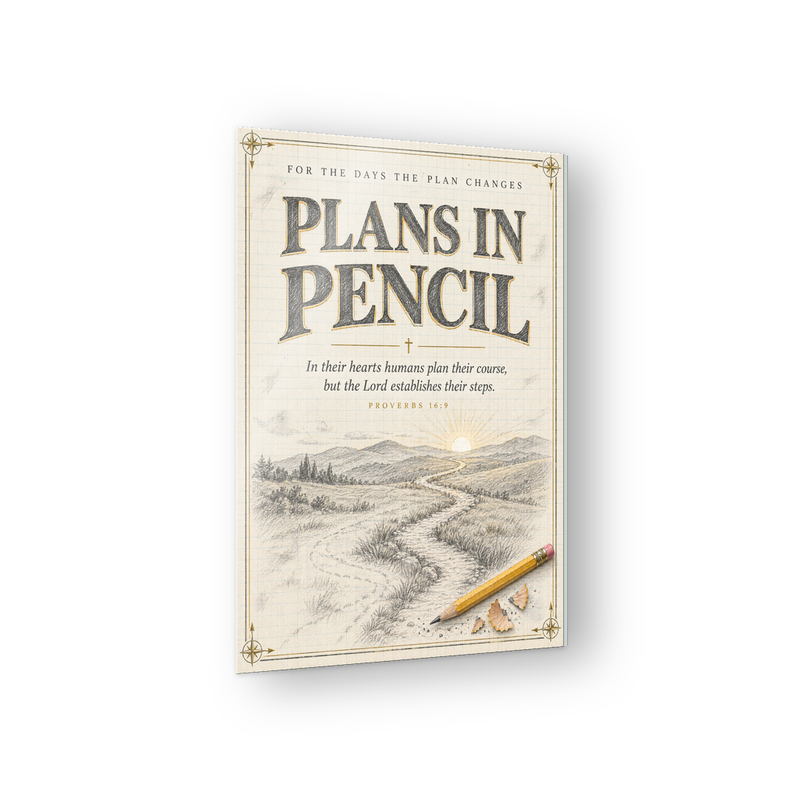Plans In Pencil Proverbs 16:9 faith acrylic wall sign
