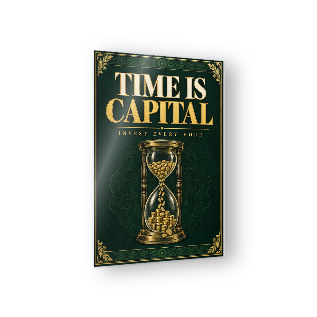 Time Is Capital hourglass entrepreneur acrylic wall sign