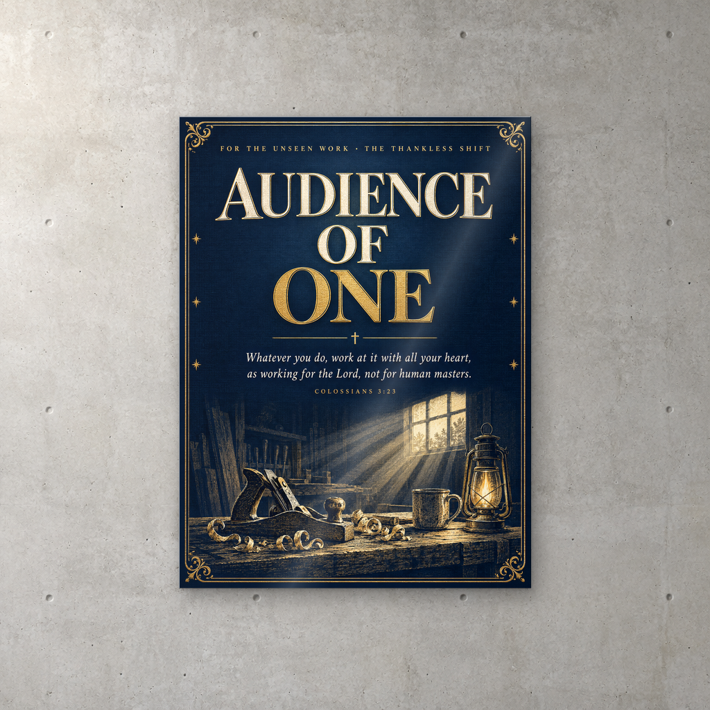 Audience Of One Colossians 3:23 faith acrylic wall sign
