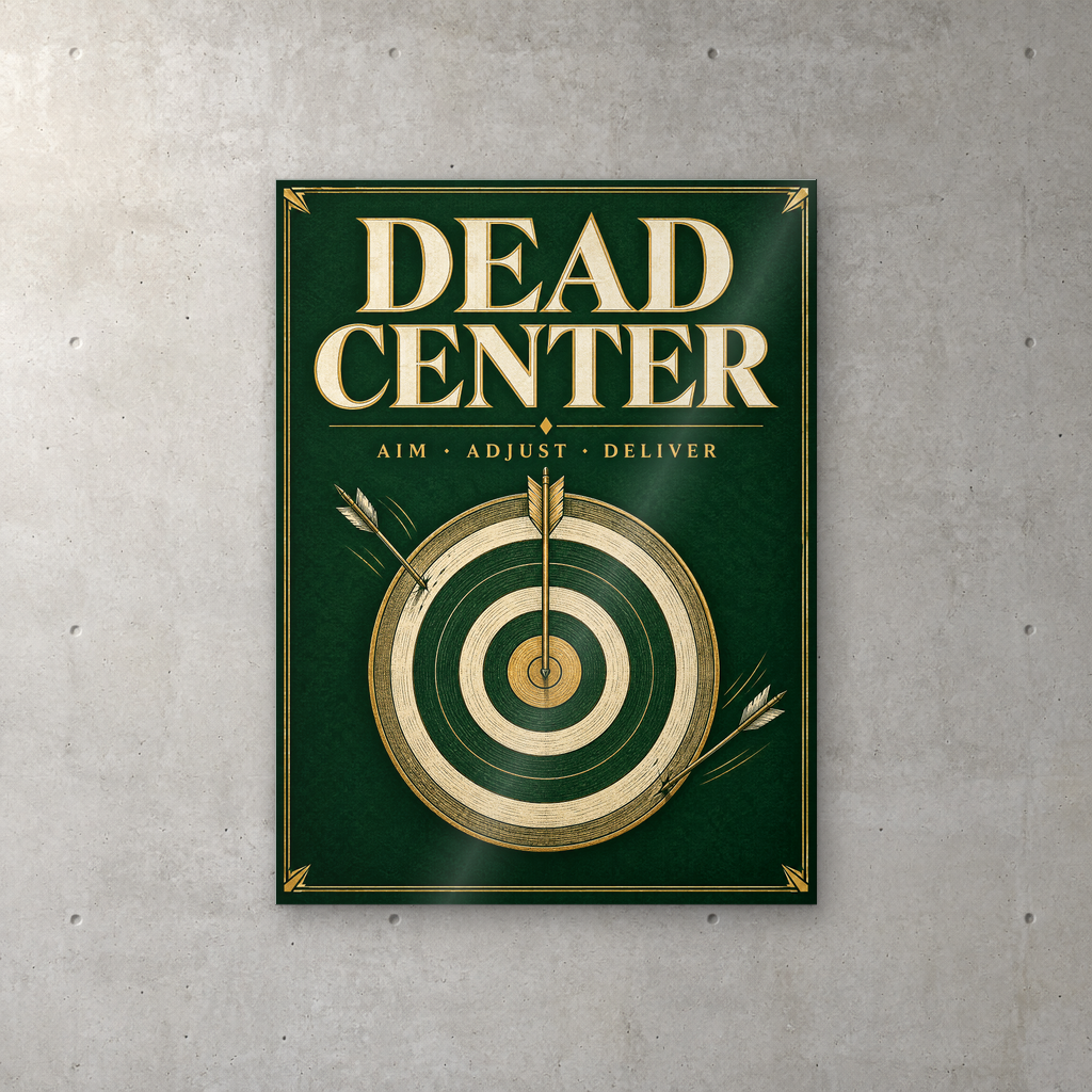Dead Center archery target business acrylic wall sign