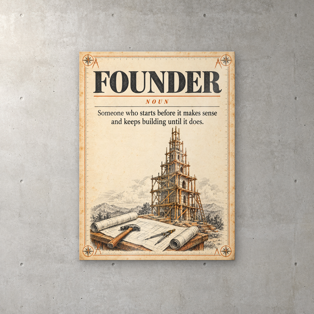 Founder definition entrepreneur acrylic wall sign