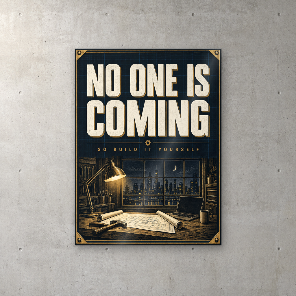 No One Is Coming entrepreneur acrylic wall sign