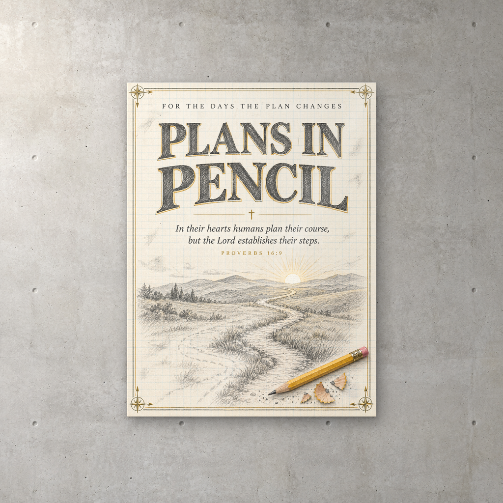 Plans In Pencil Proverbs 16:9 faith acrylic wall sign