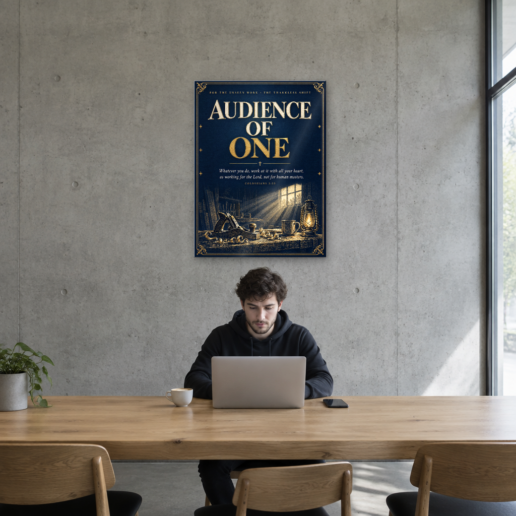 Audience Of One Colossians 3:23 faith acrylic wall sign
