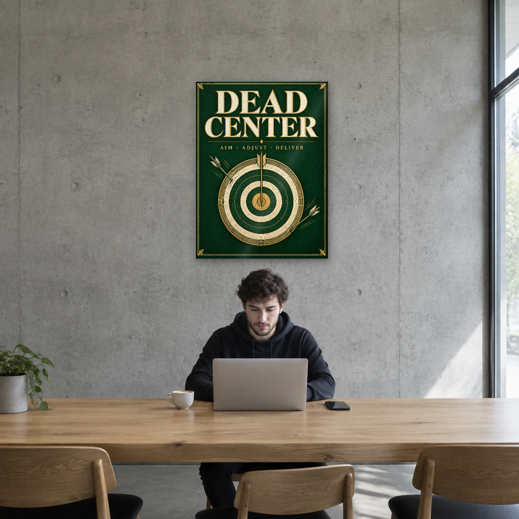 Dead Center archery target business acrylic wall sign