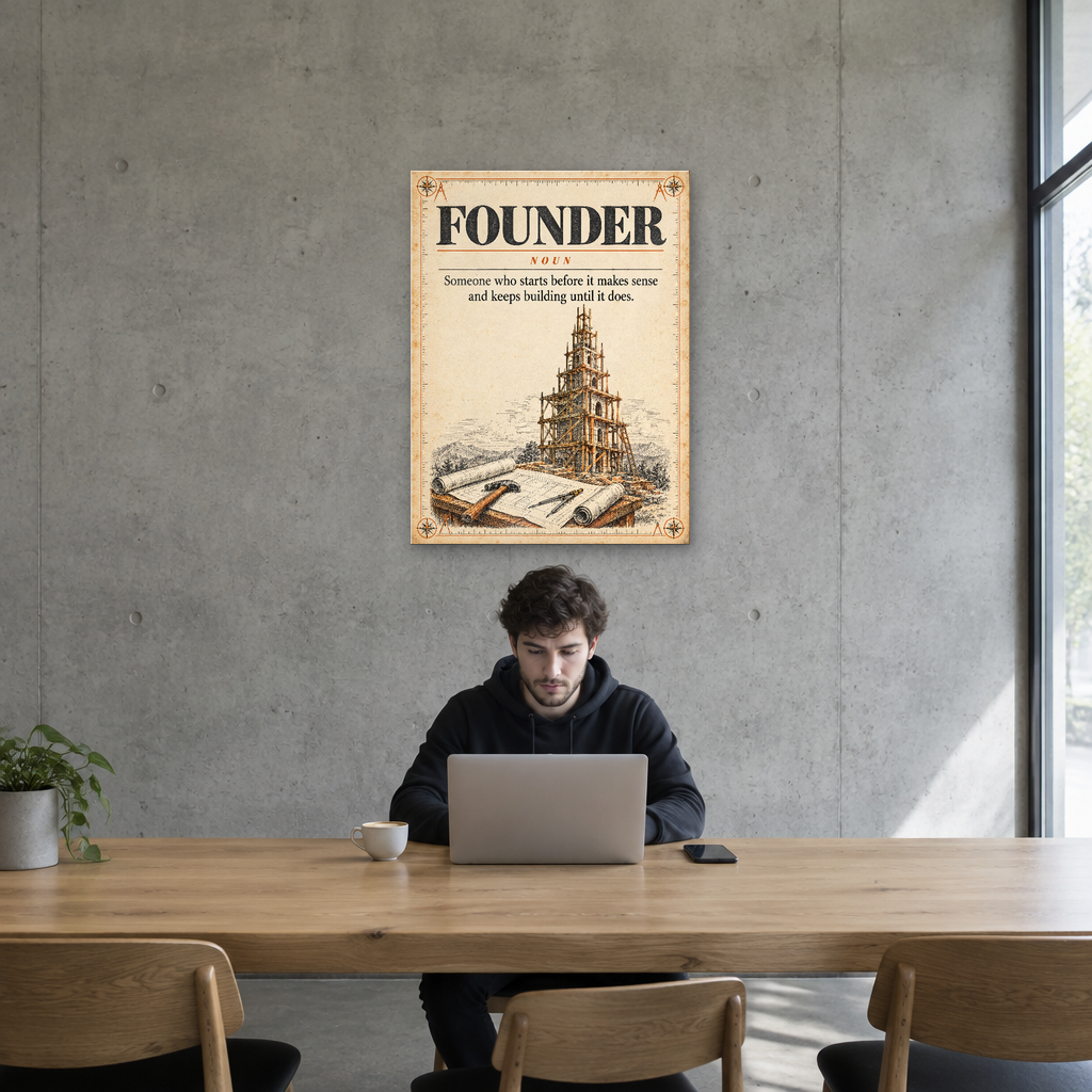 Founder definition entrepreneur acrylic wall sign