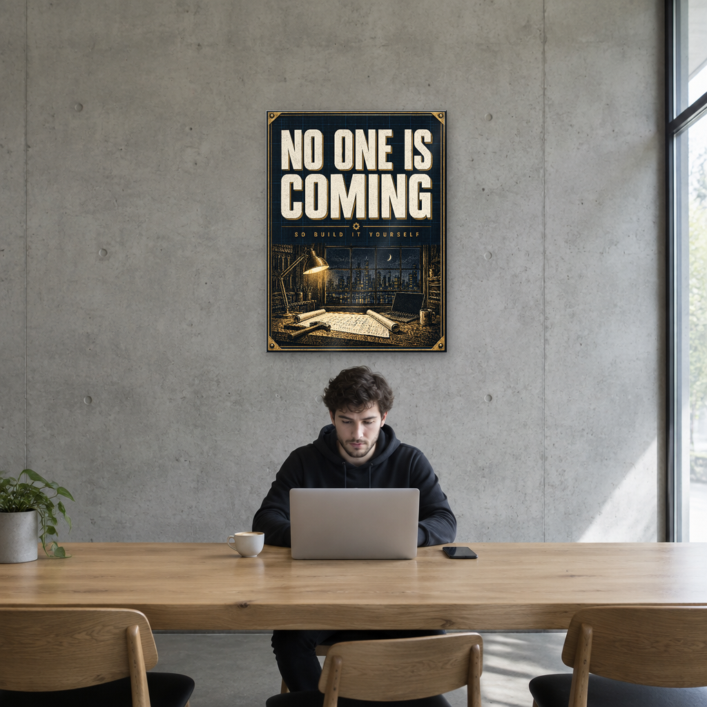 No One Is Coming entrepreneur acrylic wall sign