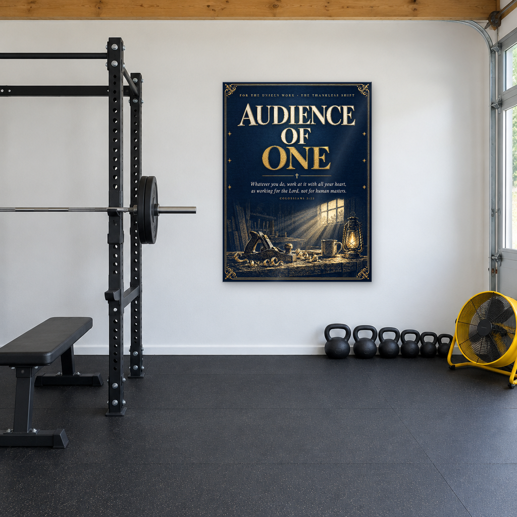 Audience Of One Colossians 3:23 faith acrylic wall sign