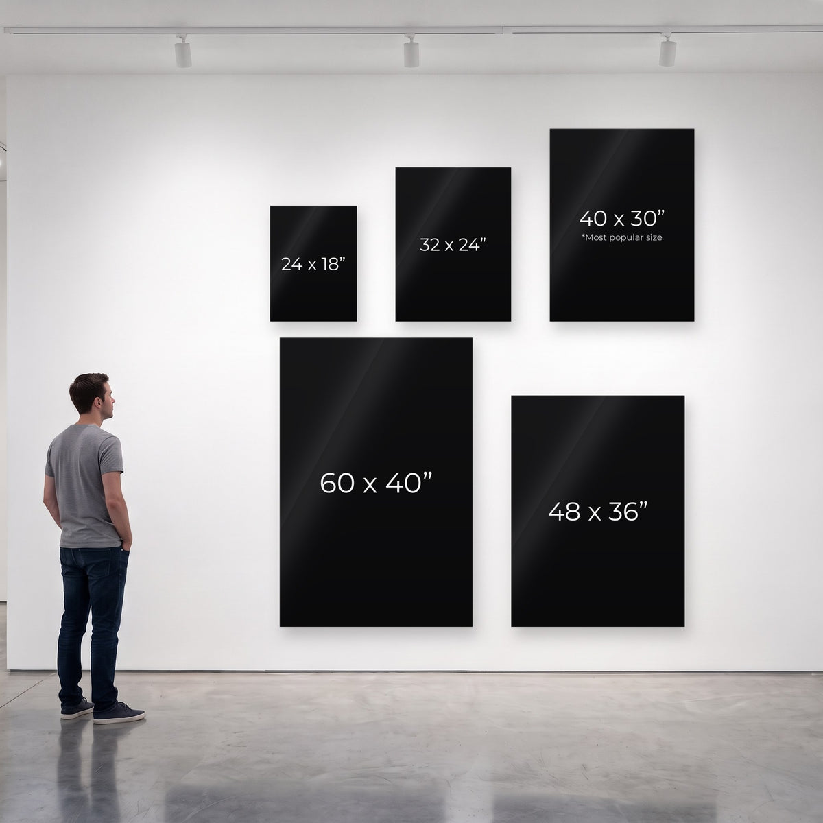 acrylic sign size chart
