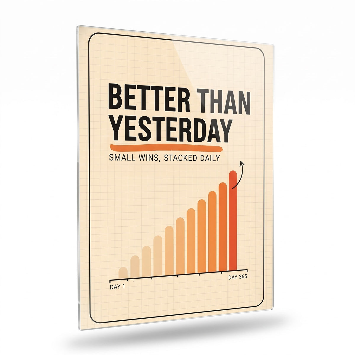 Better Than Yesterday acrylic sign, glossy panel