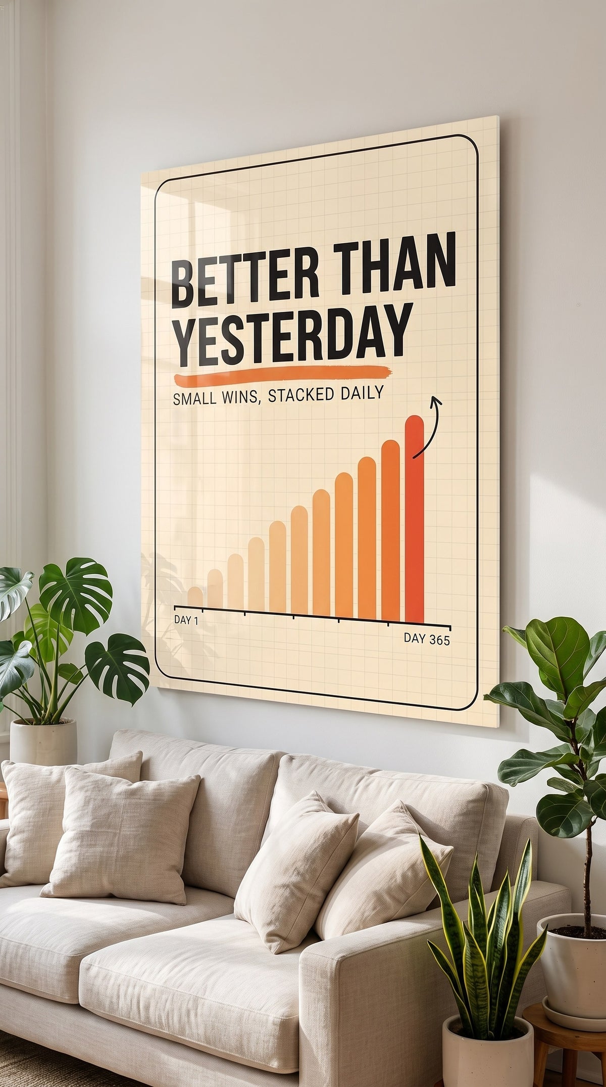 Better Than Yesterday acrylic sign at home