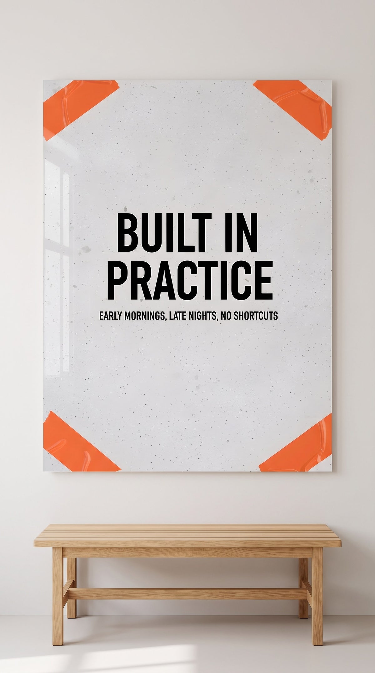 Built In Practice acrylic sign