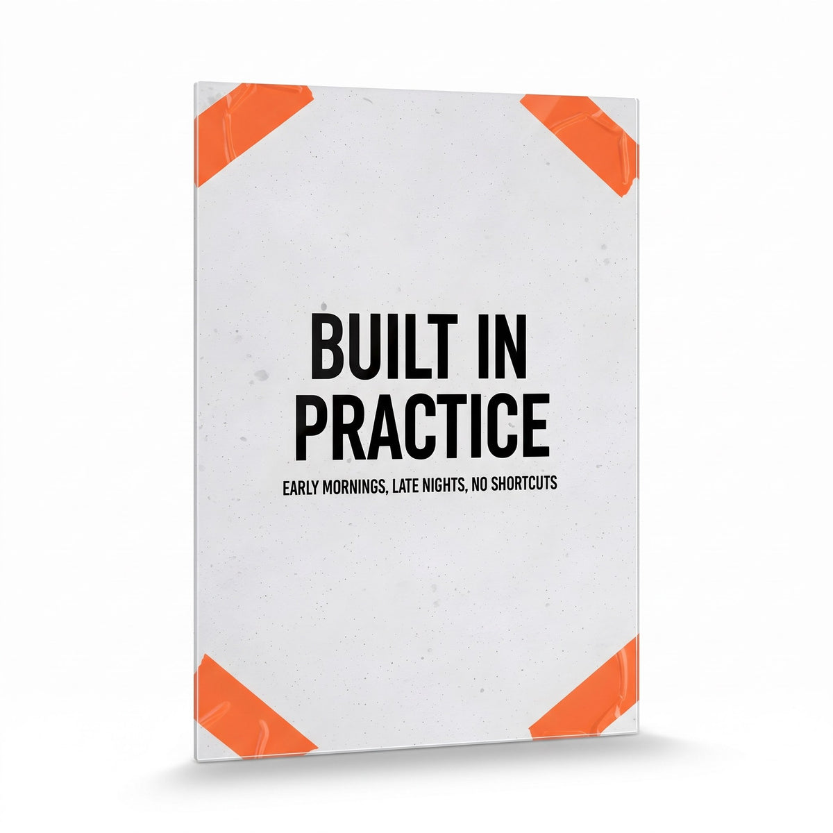 Built In Practice acrylic sign, glossy panel