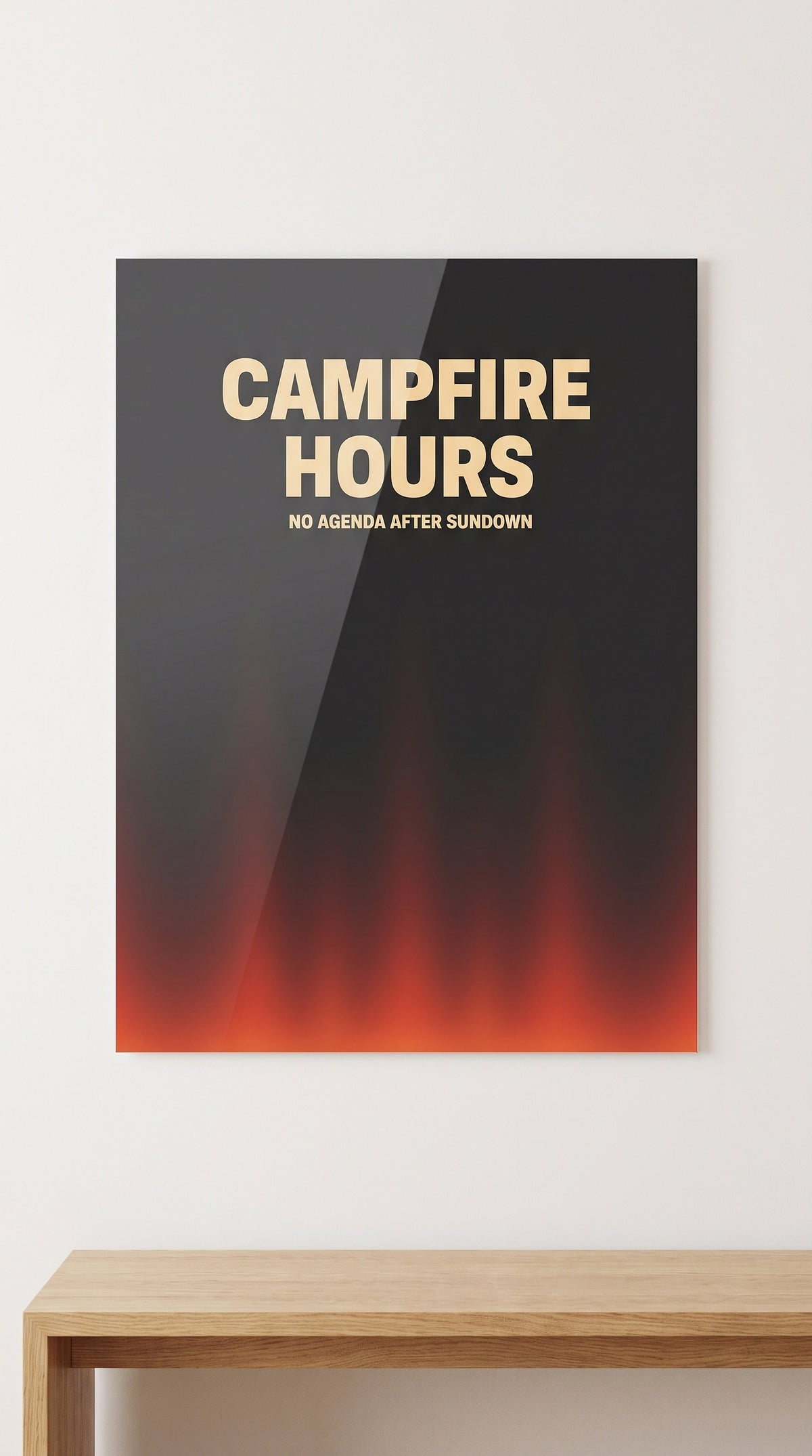 Campfire Hours acrylic sign