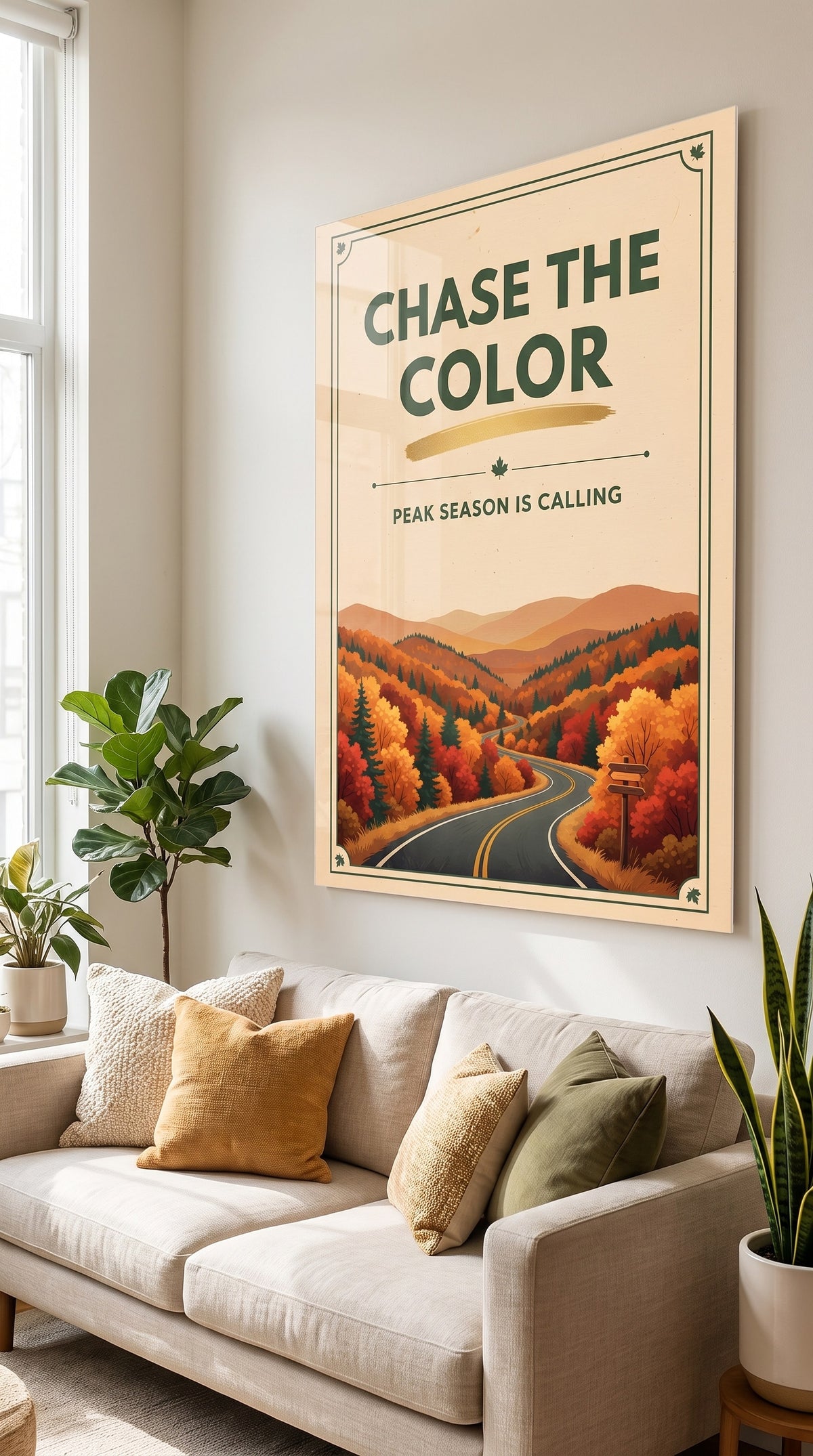 Chase The Color acrylic sign at home