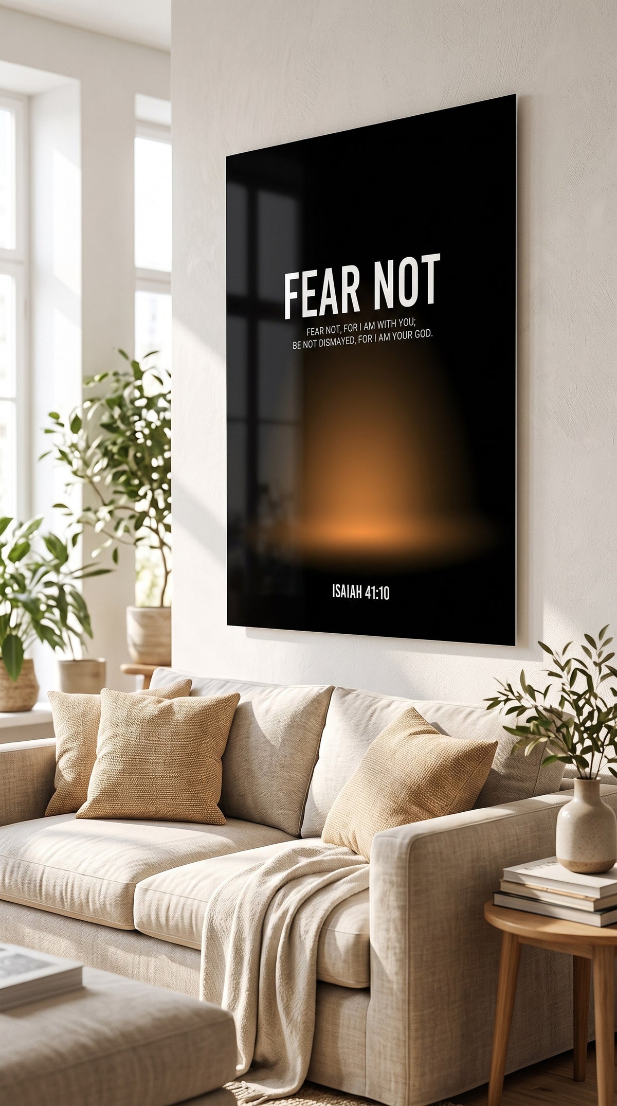 Fear Not acrylic sign at home
