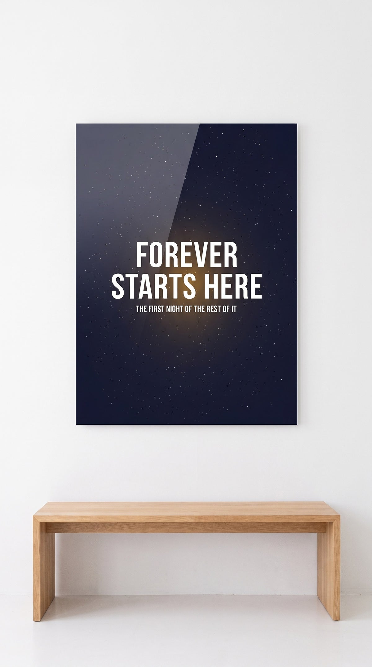 Forever Starts Here acrylic sign