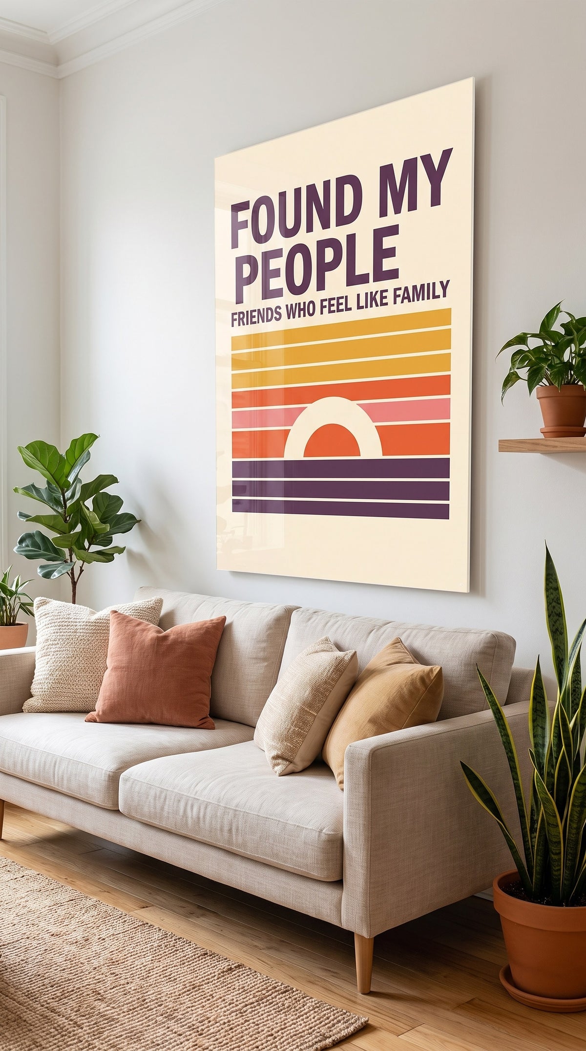 Found My People acrylic sign at home