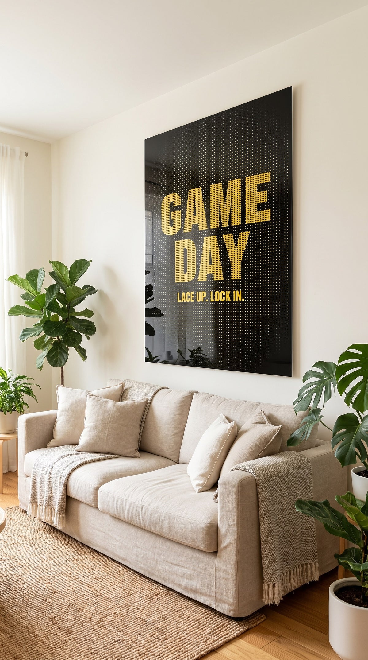 Game Day acrylic sign at home