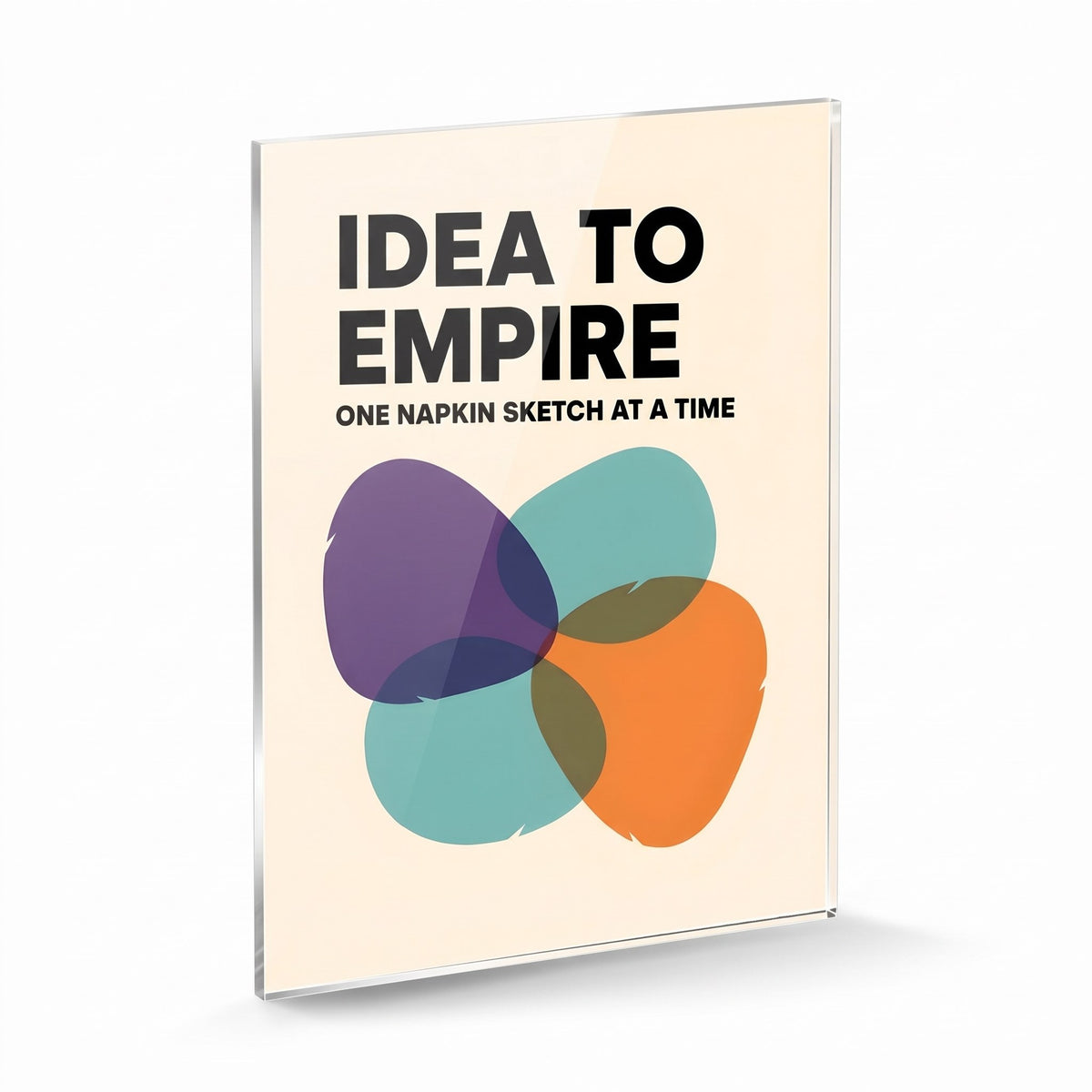 Idea To Empire acrylic sign, glossy panel