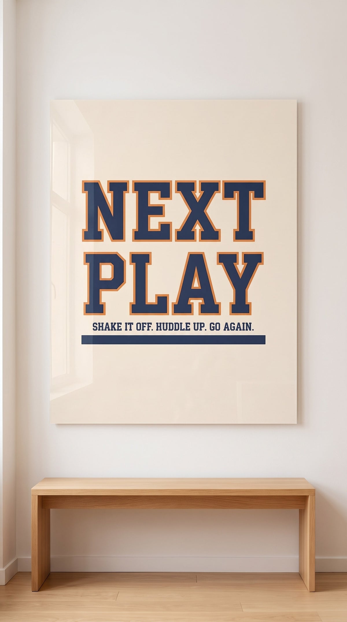 Next Play acrylic sign