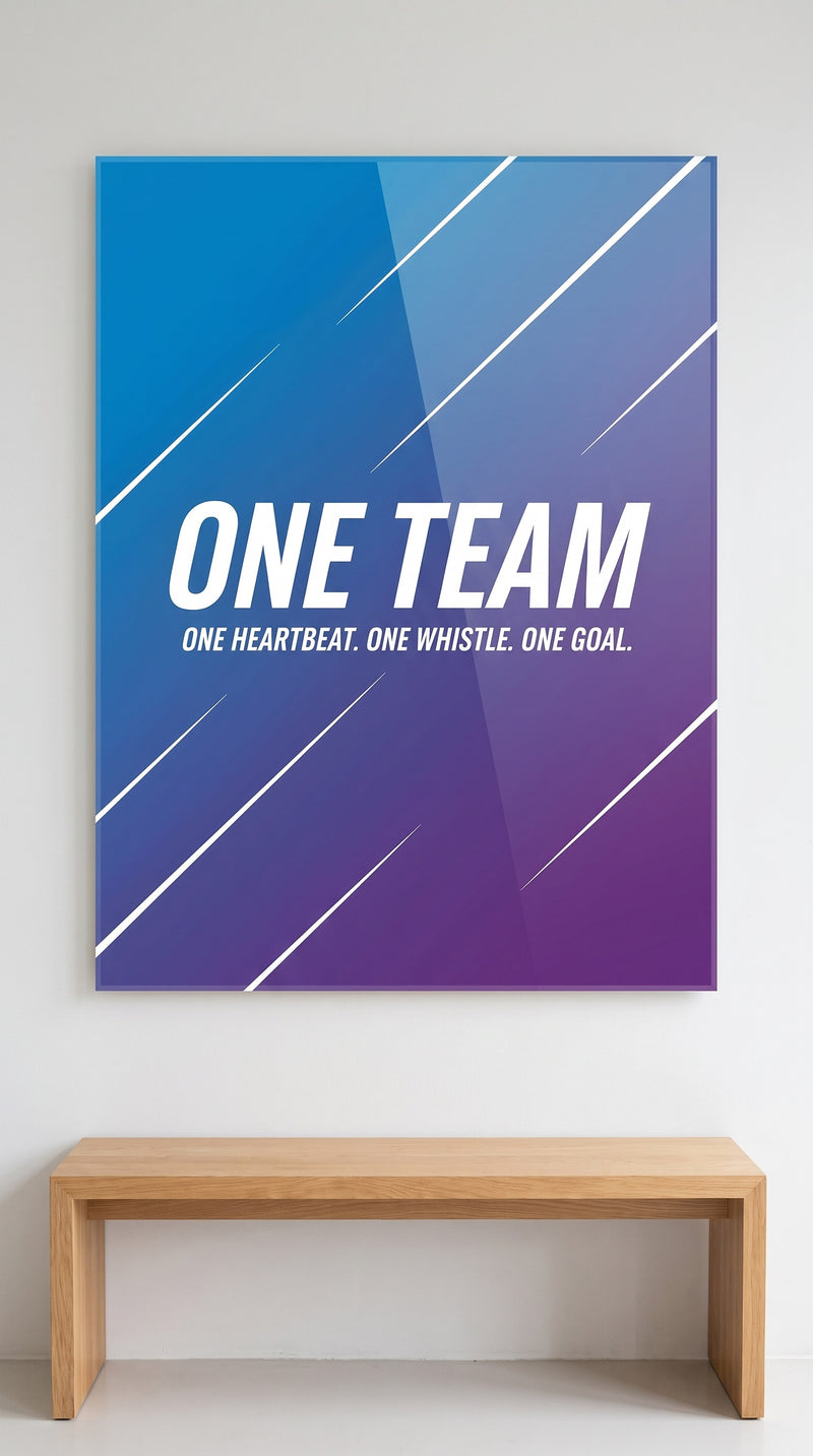 One Team acrylic sign