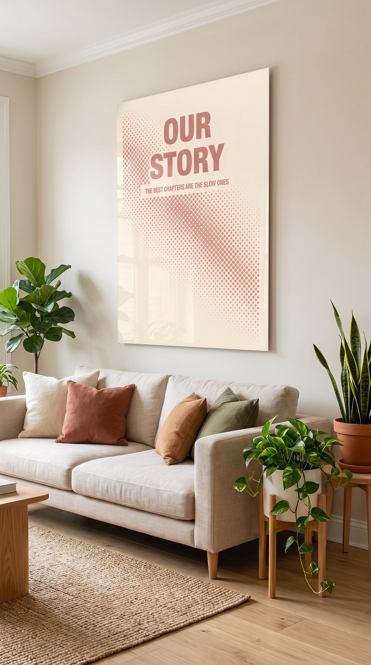 Our Story acrylic sign at home