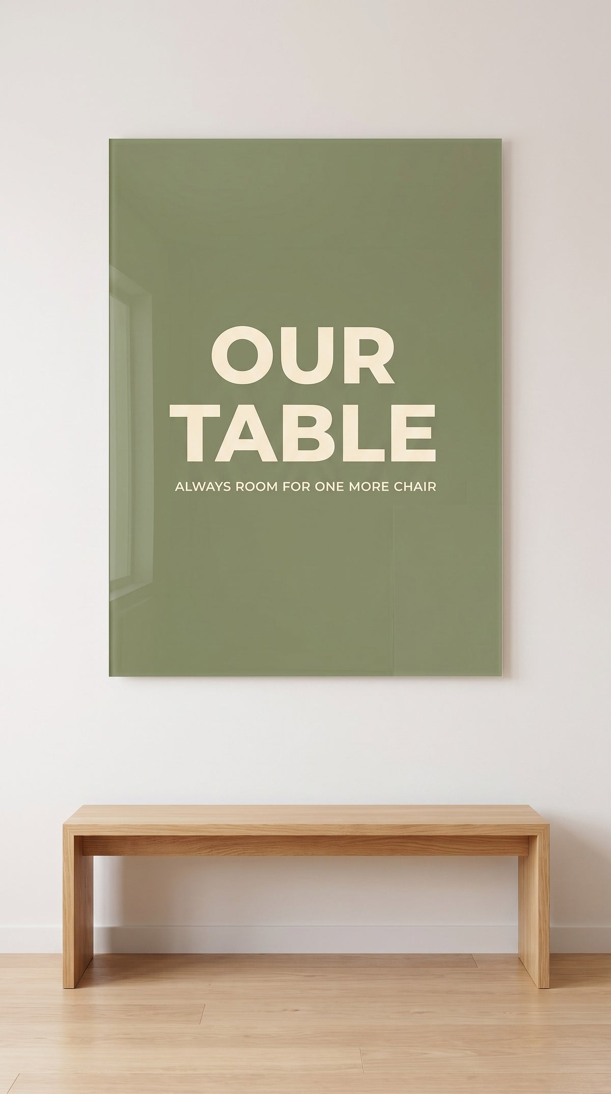 Our Table acrylic sign