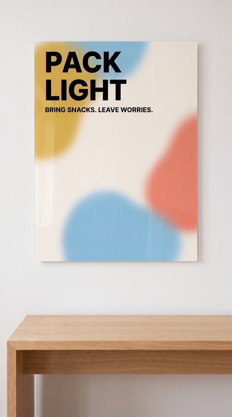 Pack Light acrylic sign