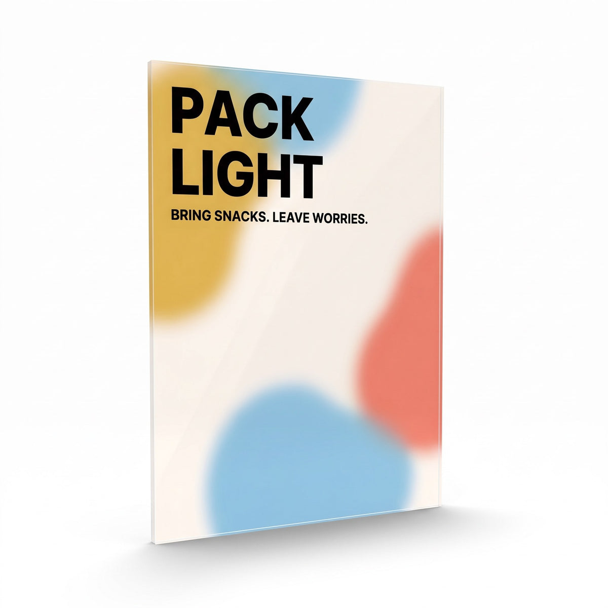 Pack Light acrylic sign, glossy panel