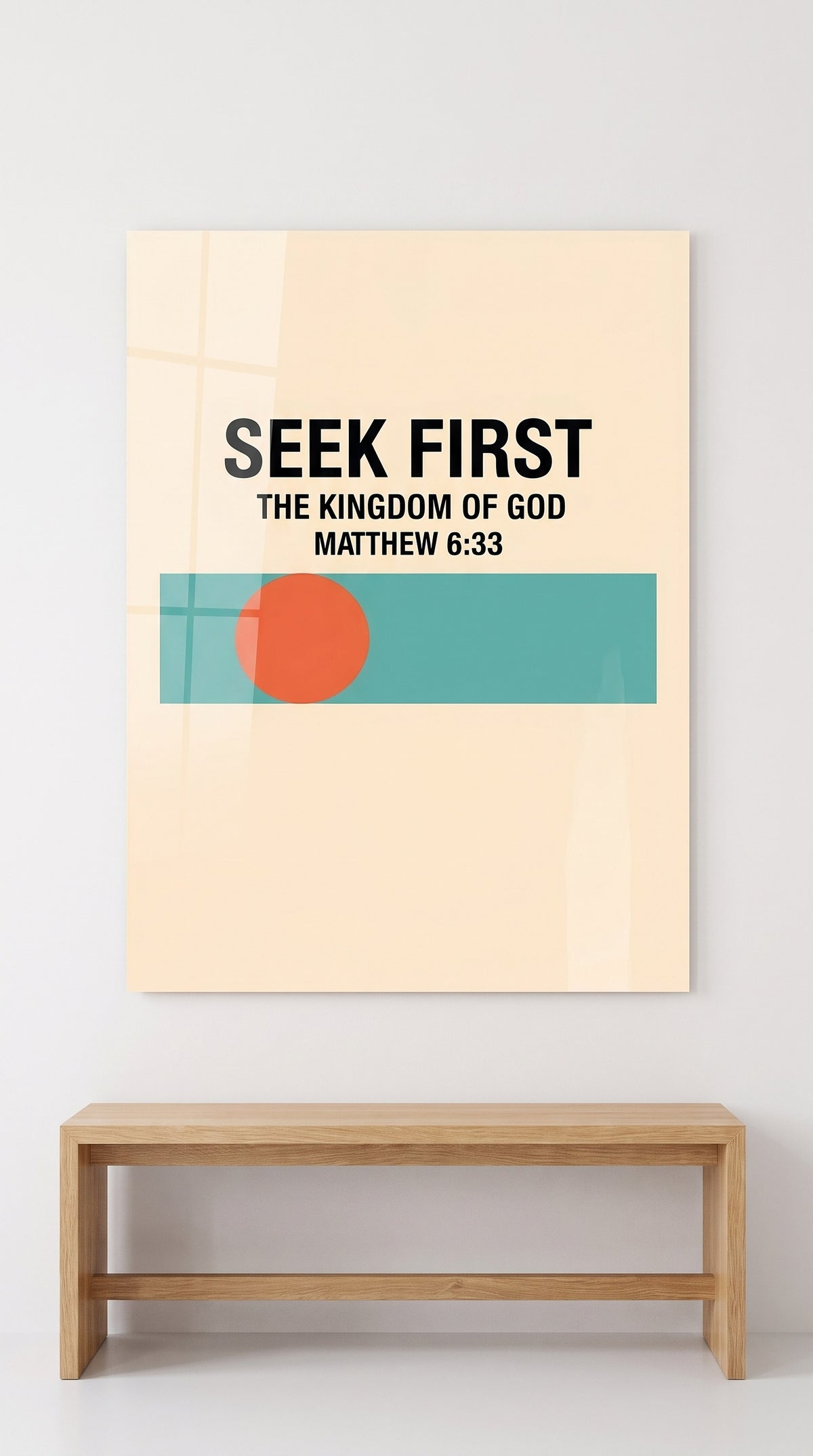 Seek First acrylic sign
