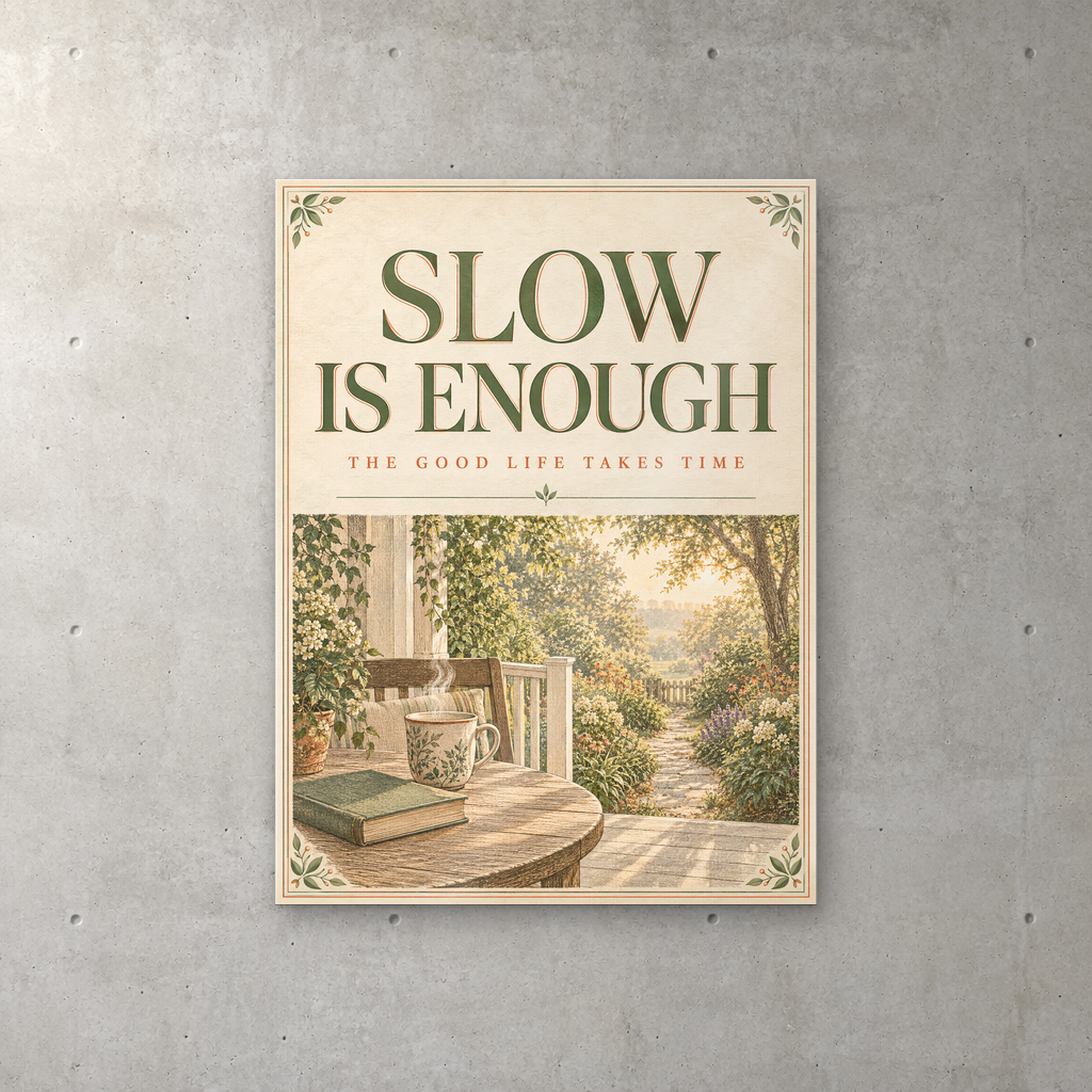 Slow Is Enough inspiration acrylic wall sign
