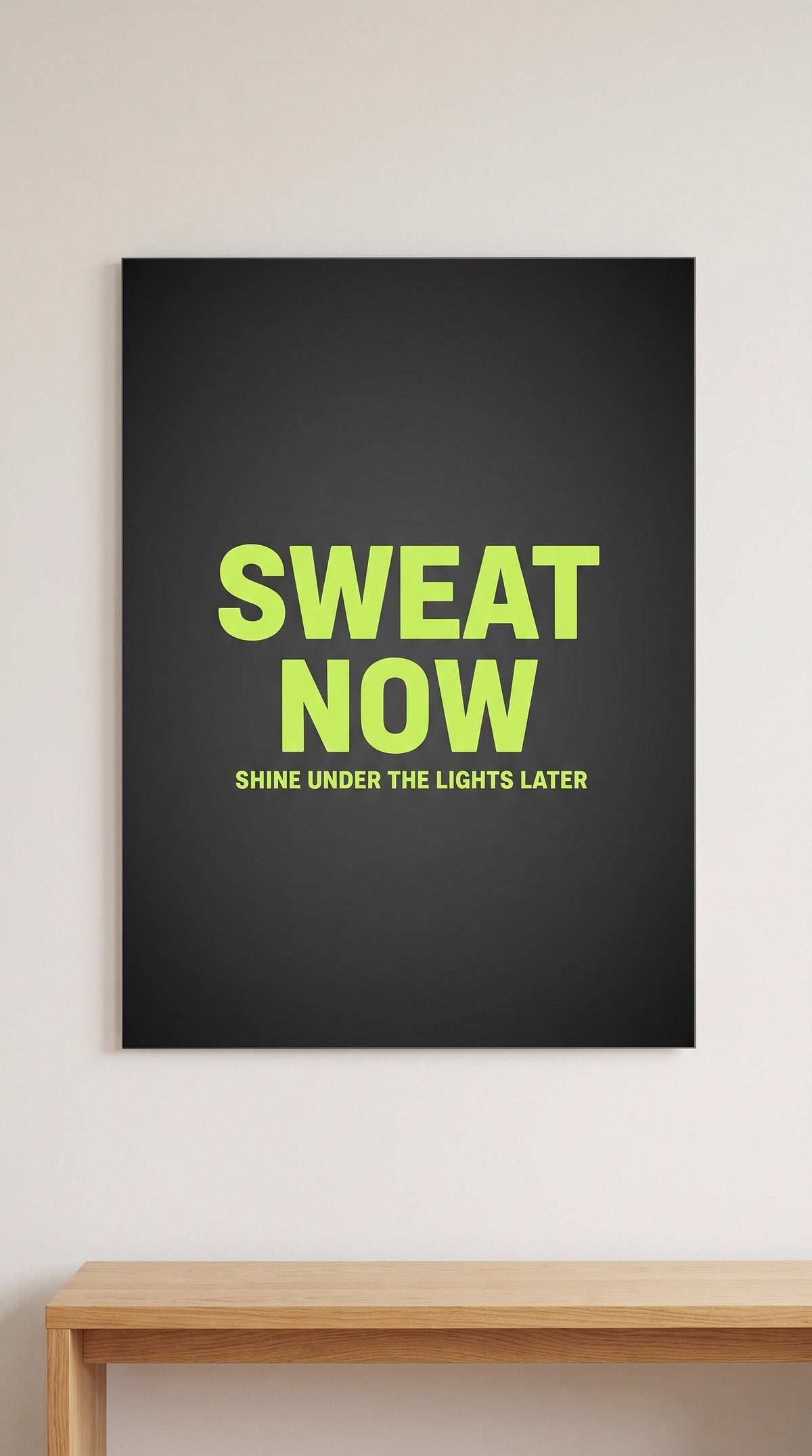 Sweat Now acrylic sign