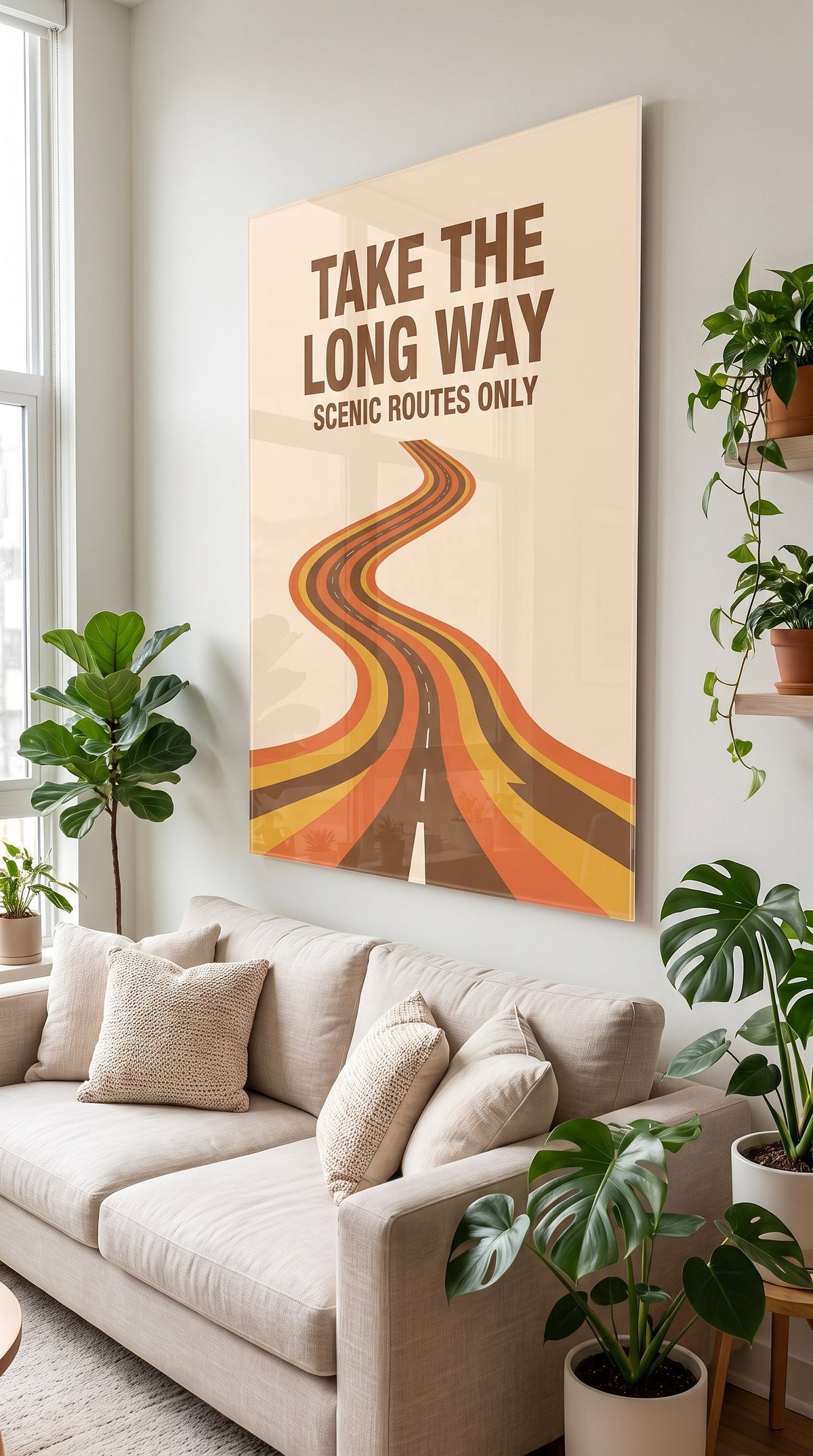 Take The Long Way acrylic sign at home