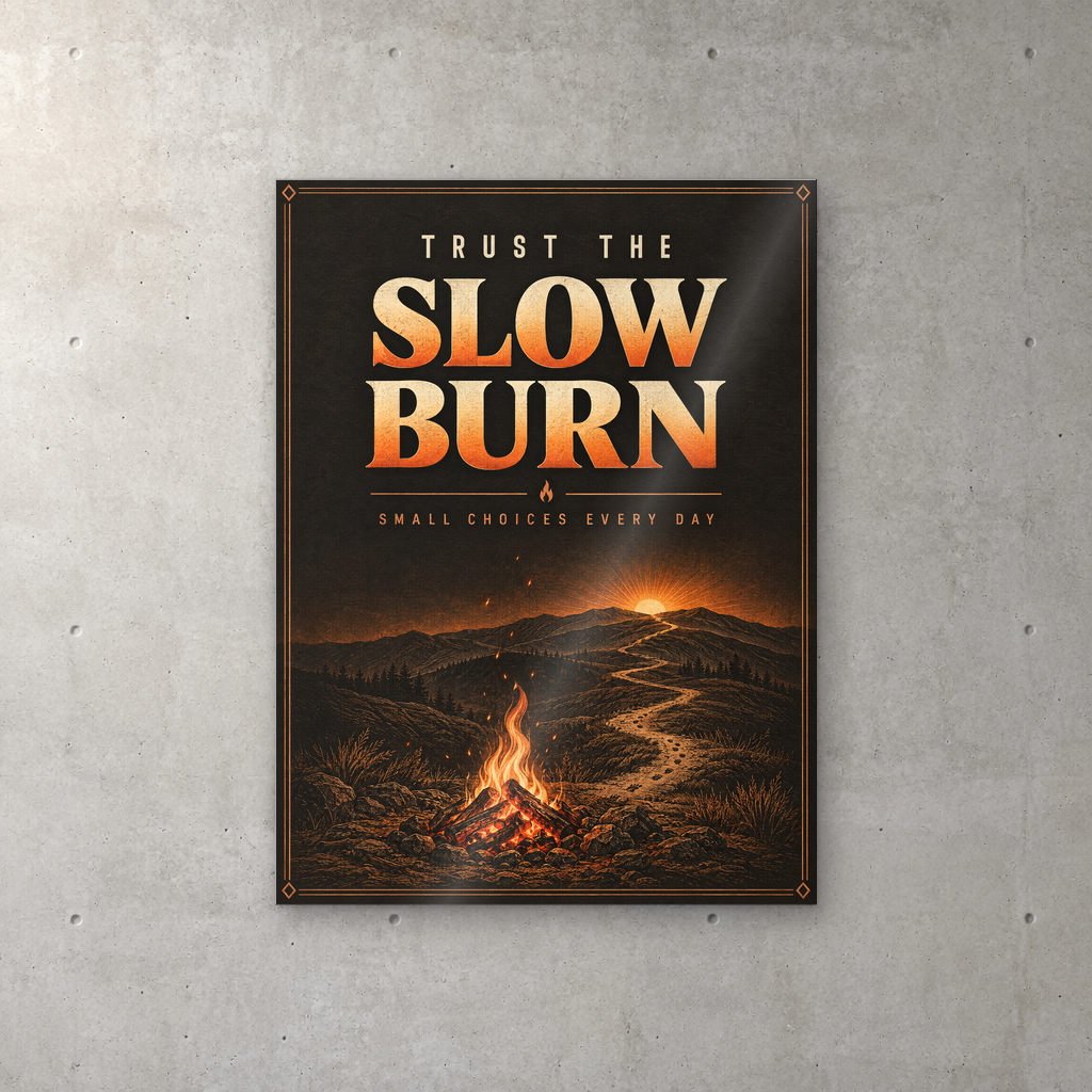 Trust The Slow Burn inspiration acrylic wall sign
