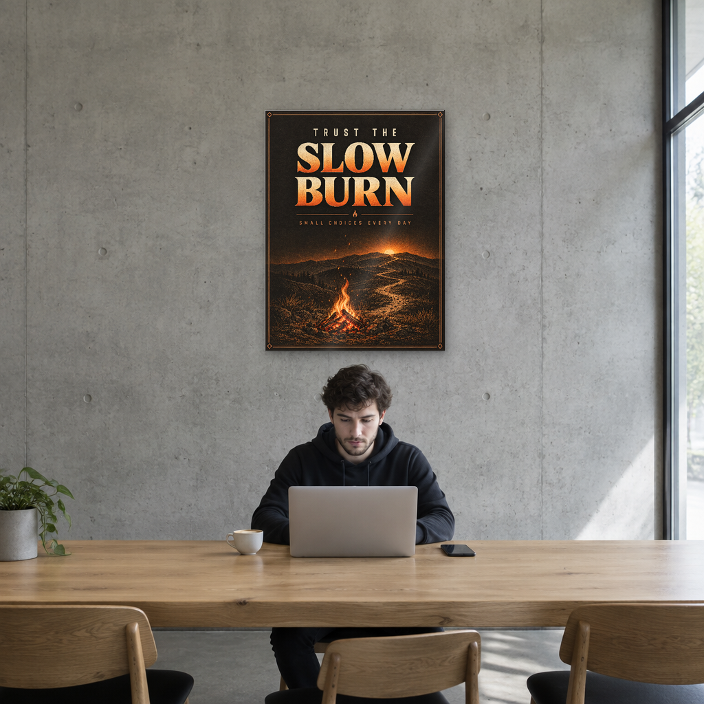 Trust The Slow Burn inspiration acrylic wall sign