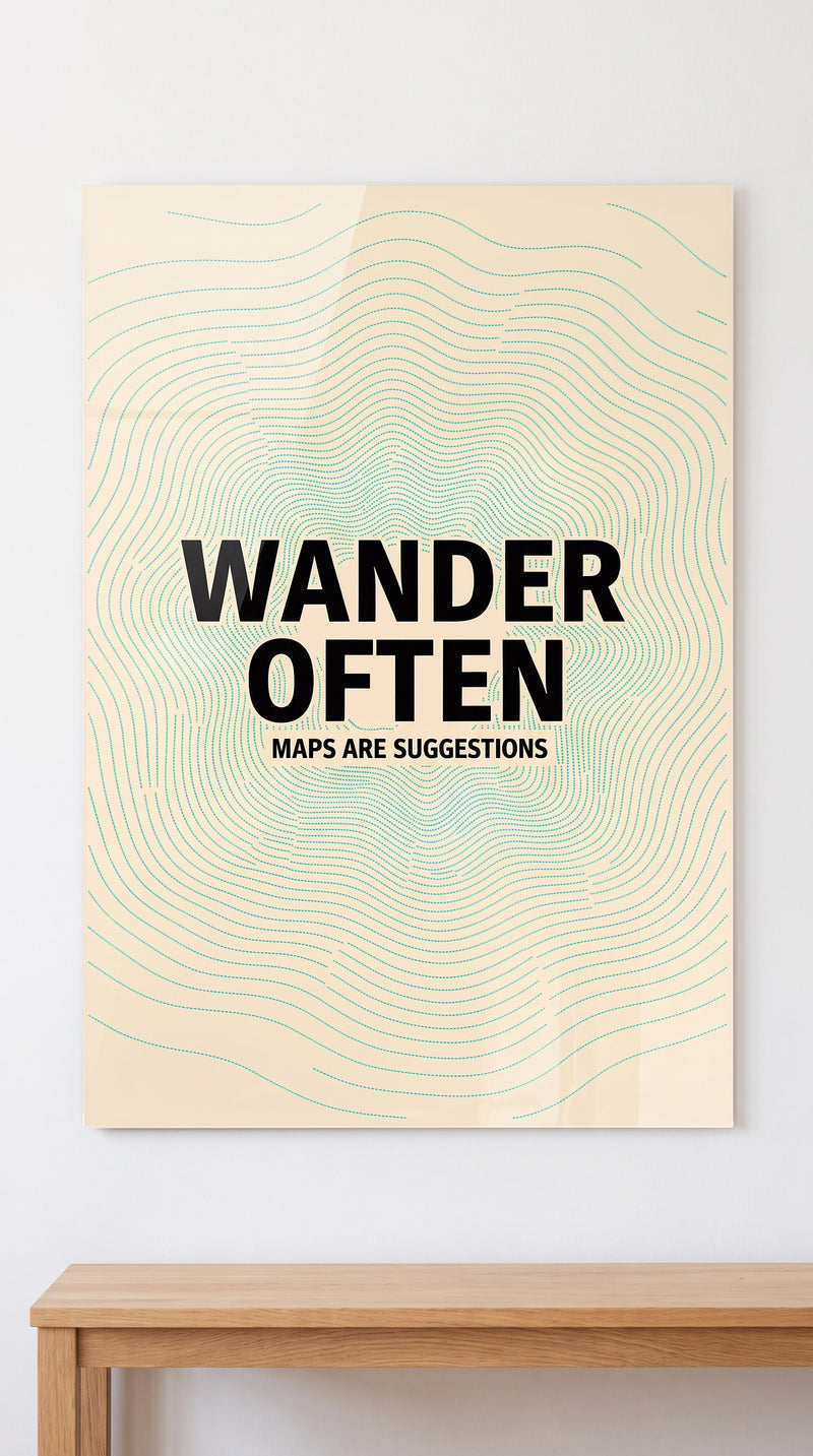 Wander Often acrylic sign