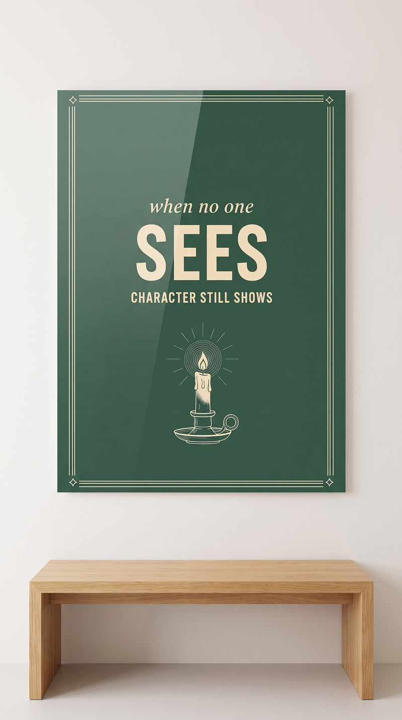When No One Sees acrylic sign